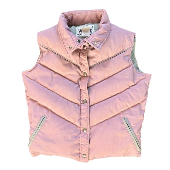 Woolrich Woman Down Puffer Puffy Light Pink Vintage Vest Women - Picture 1 of 9
